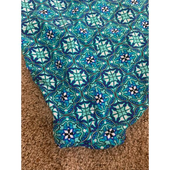 Assets By Sara Blakley Spanx One-piece swimsuit Top Woman’s Large Teal Print - Picture 4 of 7